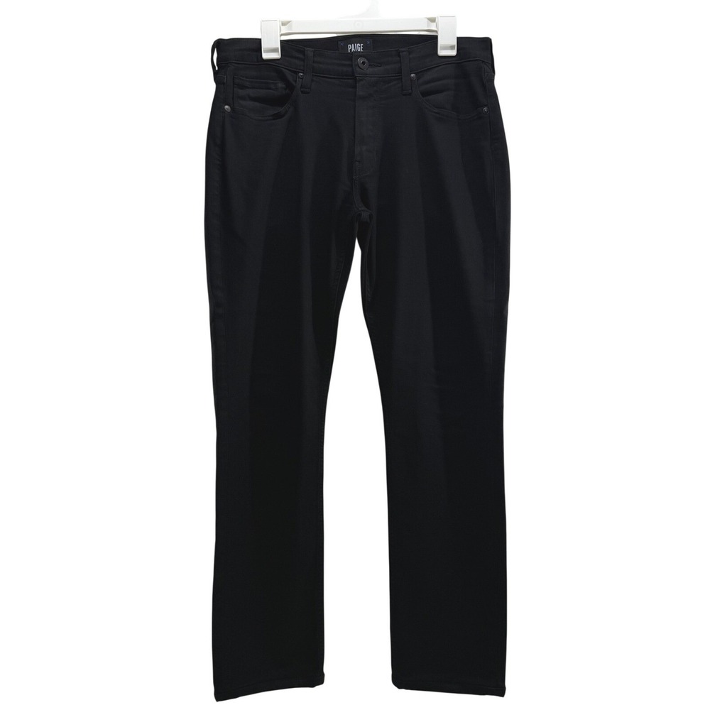 Paige Federal Slim Straight Leg Jeans Mens 31x29 Black Stretch Denim